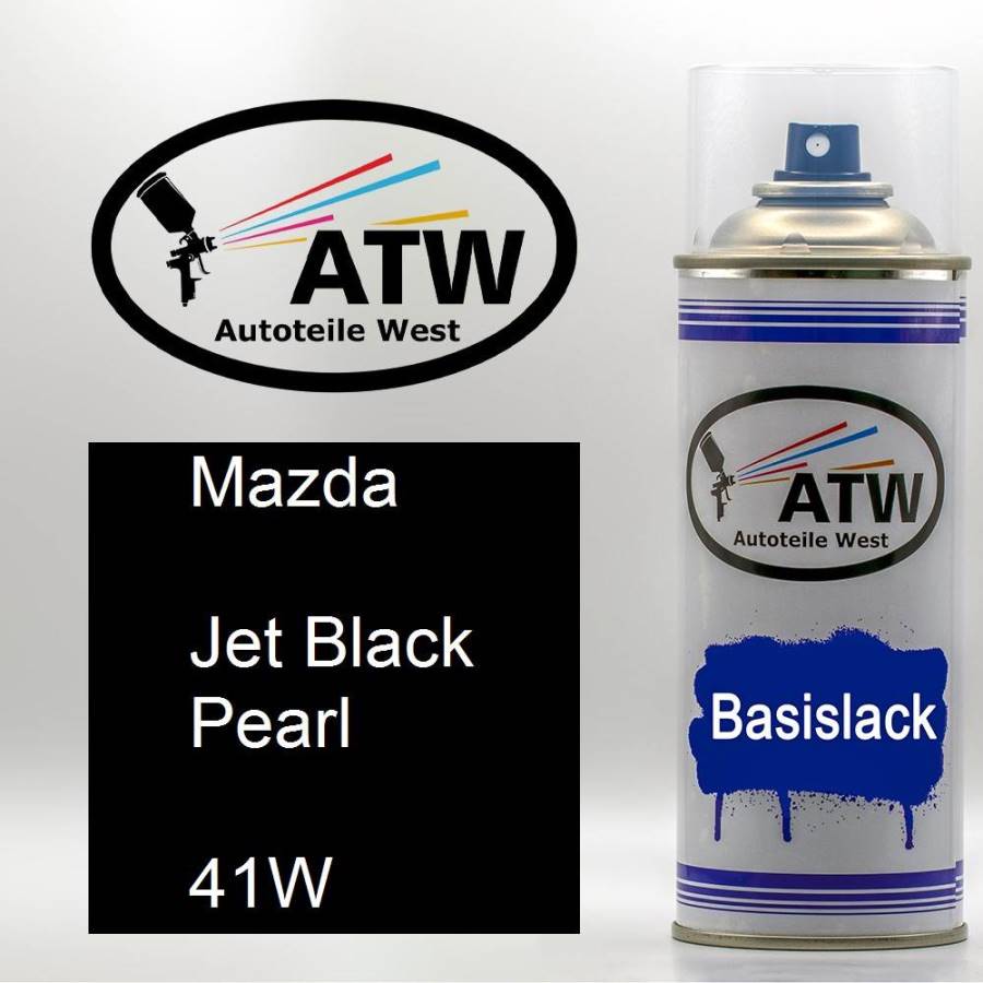 Mazda, Jet Black Pearl, 41W: 400ml Sprühdose, von ATW Autoteile West.